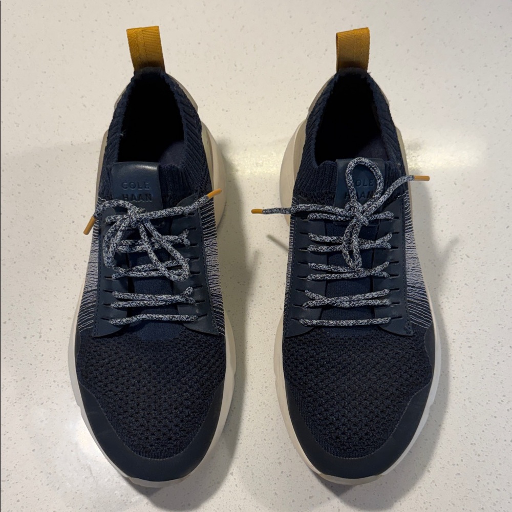 Cole Haan Men's ZERO GRAND Dark Blue and White Sneakers